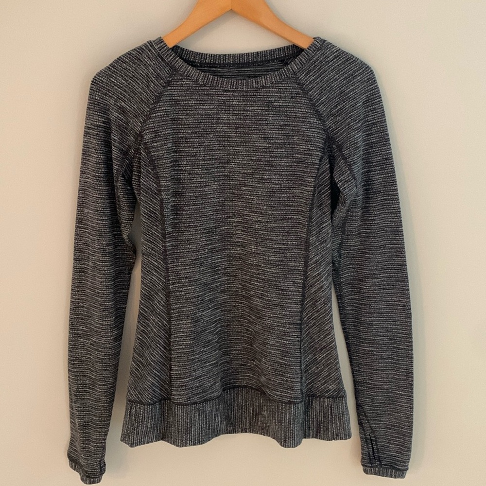 Lululemon Race Your Pace Long Sleeve Running Shirt Coco Pique Black Size 6